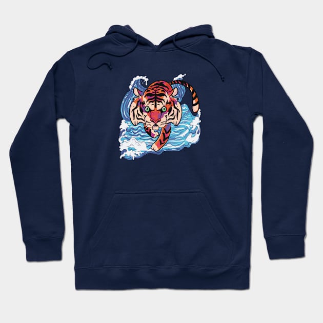 Funny Tiger Hoodie by EzekRenne